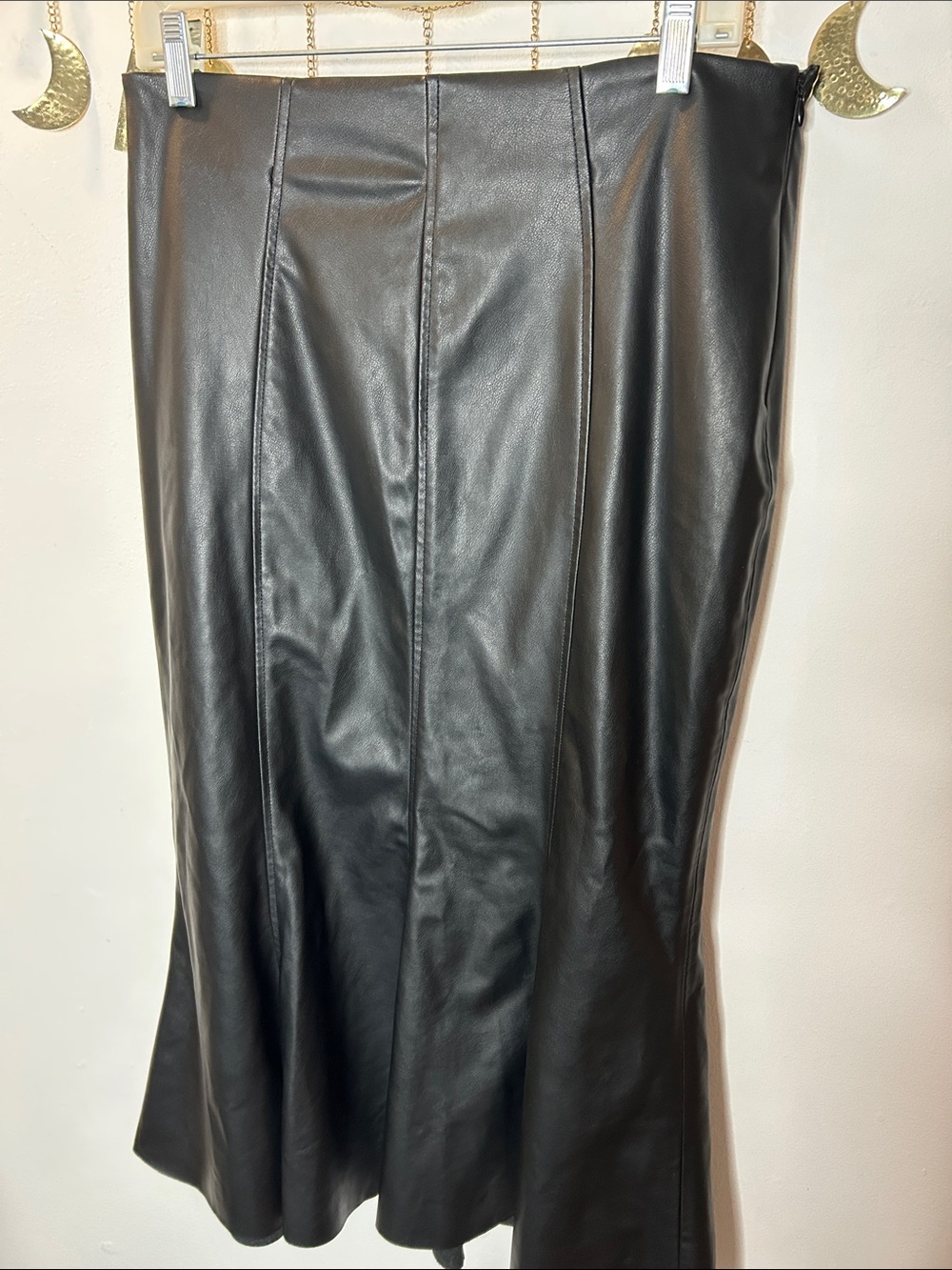 Zara Black Faux Leather Midi Skirt - Picture 2 of 6